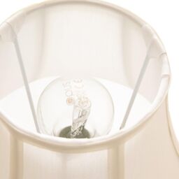 Happy Homewares Traditional Empire Shaped Lamp Shade in Rich Silky Cotton Fabric in Cream - Size: 12 inches - thumbnail 3