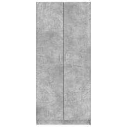Berkfield Home Wardrobe Concrete Grey 80x52x180 cm Engineered Wood - Size: 80 x 52 x 180 cm - thumbnail 5