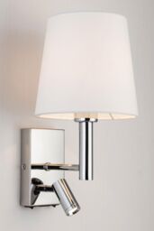 Harper Living Wall Light with switches Adjustable LED Reading Light Cylinder Shade in Silver - thumbnail 1