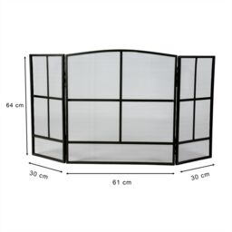 Dibor Contemporary Black Fireside 4pc Freestanding Companion Set with Fire Screen Guard - thumbnail 6