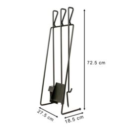 Dibor Contemporary Black Fireside 4pc Freestanding Companion Set with Fire Screen Guard - thumbnail 5