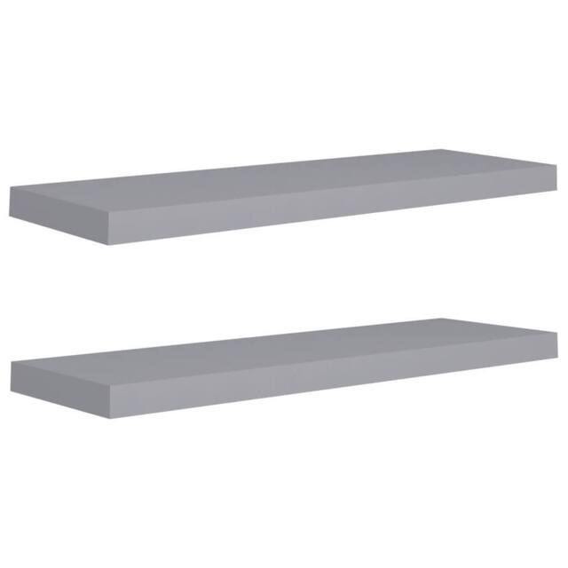 Berkfield Home Floating Wall Shelves 2 pcs Grey 80x23.5x3.8 cm MDF - image 1