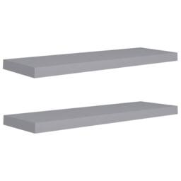 Berkfield Home Floating Wall Shelves 2 pcs Grey 80x23.5x3.8 cm MDF - thumbnail 1