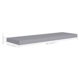 Berkfield Home Floating Wall Shelves 2 pcs Grey 80x23.5x3.8 cm MDF - thumbnail 8