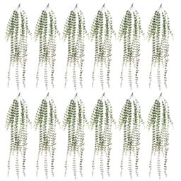 Leaf Pack of 12 x 120cm Artificial Hanging Extra Long String of Pearls in Green - Size: 12 x 120 cm - thumbnail 1