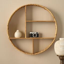 Orsina Functional Design Water Hyacinth Wall Shelf, Stylish Box Shelf, Durable Wall Storage For Livingroom in Natural - thumbnail 1