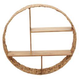 Orsina Functional Design Water Hyacinth Wall Shelf, Stylish Box Shelf, Durable Wall Storage For Livingroom in Natural - thumbnail 2