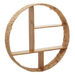 Orsina Functional Design Water Hyacinth Wall Shelf, Stylish Box Shelf, Durable Wall Storage For Livingroom in Natural - thumbnail 4