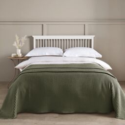Allure Bath Fashions Luxury Hotel Waffle Throw Blanket Bedspread - 100% Cotton in Khaki - Size: Small - thumbnail 3