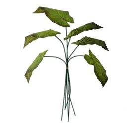 Leaf Pack of 6 x 50cm Artificial Green Plastic Stem - Size: 6 x 50 cm