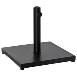 OUTSUNNY 18KG Heavy Duty Steel Square Adjustable Patio Umbrella Base Stand in Black - thumbnail 2