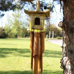 Serenityy Square Seagrass Bird Box with Chimes 49 x 15 cm in Brown - thumbnail 1