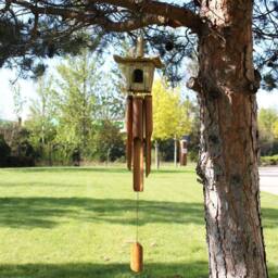 Serenityy Square Seagrass Bird Box with Chimes 49 x 15 cm in Brown - thumbnail 4