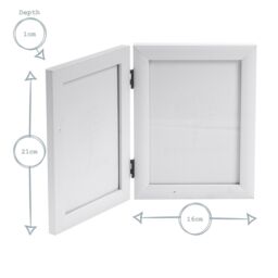 "Nicola Spring 5x Folding 2 Photo Frames - 5 x 7"" Freestanding Picture Display Frame in White" - thumbnail 3