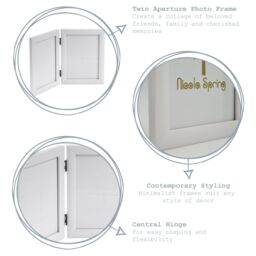 "Nicola Spring 5x Folding 2 Photo Frames - 5 x 7"" Freestanding Picture Display Frame in White" - thumbnail 2