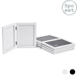 "Nicola Spring 5x Folding 2 Photo Frames - 5 x 7"" Freestanding Picture Display Frame in White" - thumbnail 1