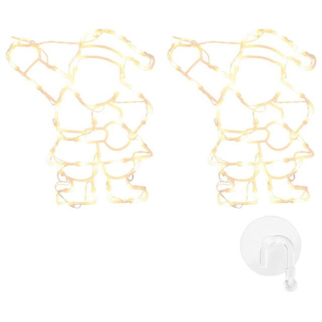 Berkfield Home Christmas Lights Santa Silhouette 2 pcs 35 LEDs Warm White - image 1
