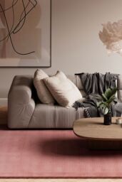 Kukoon Large Size Natural Wool Plush Deep Pile Living Room Are Rug, Grey, Green, Beige 190cm x 280cm in Pink - Size: 190 cm x 280 cm - thumbnail 2