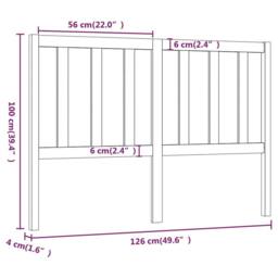 Berkfield Home Beautiful Bed Headboard Grey 126x4x100 cm Solid Wood Pine - Size: 126 x 4 x 100 cm - thumbnail 6