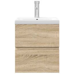 Berkfield Home 2 Piece Bathroom Furniture Set Sonoma Oak Engineered Wood in Brown - thumbnail 4