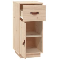 Berkfield Home Sideboard 34x40x75 cm Solid Wood Pine in Light Brown - Size: 34 x 40 x 75 cm - thumbnail 7