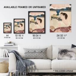 Artery8 The Lamp Woman With Fan Painting Cassatt Vintage Framed Wall Art Print - Size: A4 - thumbnail 3
