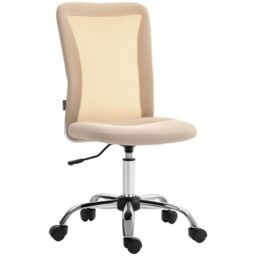 EONLION Armless Office Chair with Mesh Back Wheels Beige - thumbnail 3