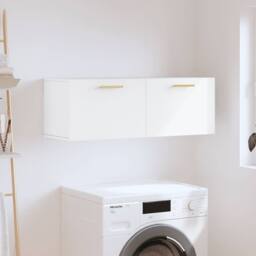 Berkfield Home Wall Cabinet White 100x36.5x35 cm Engineered Wood - thumbnail 2