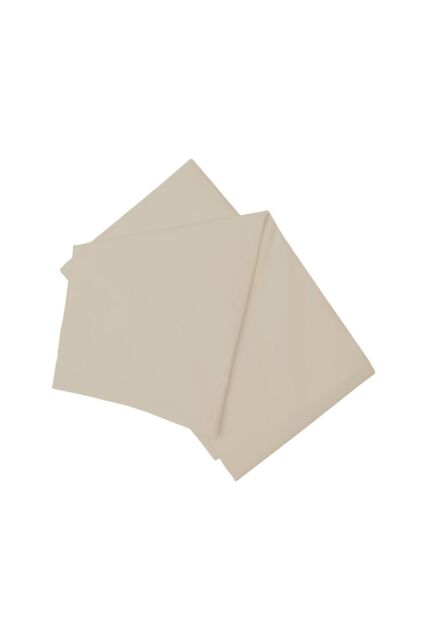 Belledorm Easy Care 200 Thread Count Cotton Polyester Percale Flat Sheet in Beige - Size: Double - image 1
