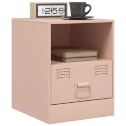 Berkfield Home Bedside Cabinet Pink 34.5x39x44 cm Steel - thumbnail 4