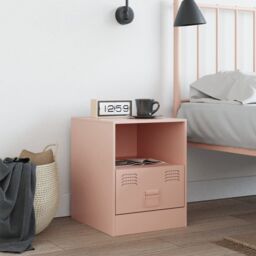 Berkfield Home Bedside Cabinet Pink 34.5x39x44 cm Steel - thumbnail 3