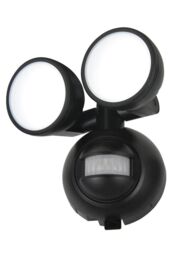 Zink LED Twin Spotlight Battery Operated with 10m PIR Detector in Black - thumbnail 5