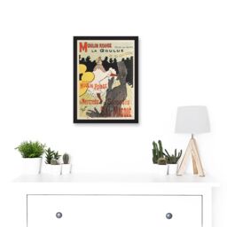 Artery8 Toulouse-Lautrec Dancer La Goulue Moulin Rouge Vintage French Advert Artwork Framed Wall Art Print A4 in Black - thumbnail 2