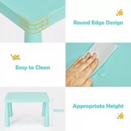 Costway 3 PCS Table & Chair Set Toddler Activity Center Writing Desk in Green - thumbnail 3