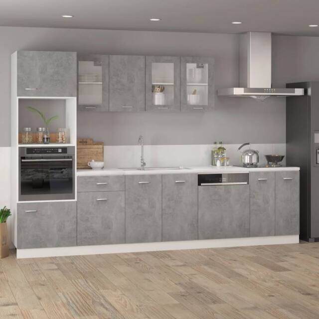 Berkfield Home Hanging Glass Cabinet Concrete Grey 40x31x60 cm Engineered Wood - Size: 40 x 31 x 60 cm - image 1