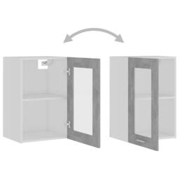Berkfield Home Hanging Glass Cabinet Concrete Grey 40x31x60 cm Engineered Wood - Size: 40 x 31 x 60 cm - thumbnail 6