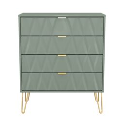 Ready Assembled 2 U Dallas 4 Drawer Chest (Ready Assembled) in Pale Green - Size: Medium