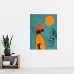 "Artery8 Wall Art Print Noon Morocco Africa Sun Simple Bold Painting Poster in Blue - Size: W12"" x H16""" - thumbnail 4