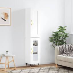 Berkfield Home Highboard White 34.5x34x180 cm Engineered Wood