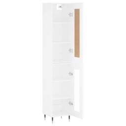 Berkfield Home Highboard White 34.5x34x180 cm Engineered Wood - thumbnail 4