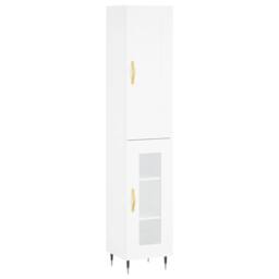 Berkfield Home Highboard White 34.5x34x180 cm Engineered Wood - thumbnail 2