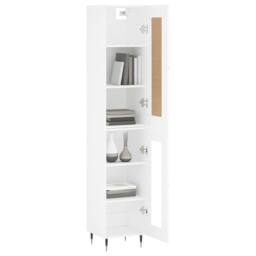 Berkfield Home Highboard White 34.5x34x180 cm Engineered Wood - thumbnail 3
