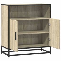 Berkfield Home Sideboard Sonoma Oak 68x35x76 cm Engineered Wood in Light Brown - Size: 68 x 35 x 76 cm - thumbnail 7