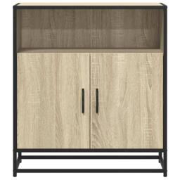 Berkfield Home Sideboard Sonoma Oak 68x35x76 cm Engineered Wood in Light Brown - Size: 68 x 35 x 76 cm - thumbnail 4