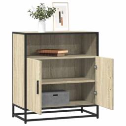 Berkfield Home Sideboard Sonoma Oak 68x35x76 cm Engineered Wood in Light Brown - Size: 68 x 35 x 76 cm - thumbnail 2