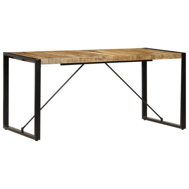 Berkfield Home Dining Table 160x80x75 cm Solid Mango Wood in Brown - Size: 160 x 80 x 75 cm - image 1