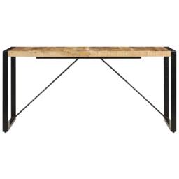 Berkfield Home Dining Table 160x80x75 cm Solid Mango Wood in Brown - Size: 160 x 80 x 75 cm - thumbnail 3