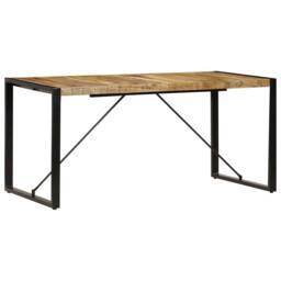 Berkfield Home Dining Table 160x80x75 cm Solid Mango Wood in Brown - Size: 160 x 80 x 75 cm - thumbnail 1