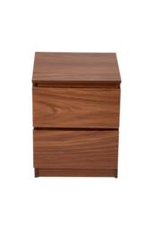 Living and Home 2-Drawer Wooden Nightstand Bedside Table in Walnut Colour - thumbnail 5