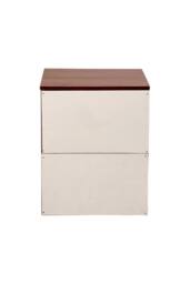 Living and Home 2-Drawer Wooden Nightstand Bedside Table in Walnut Colour - thumbnail 8